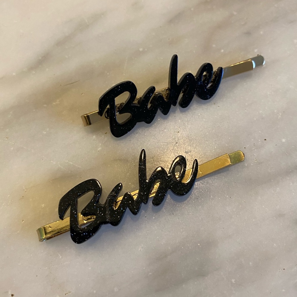 Babe Black and Gold Barrettes